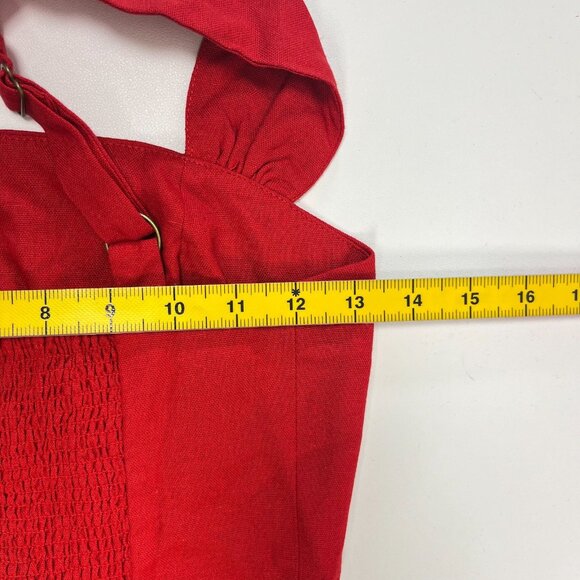 NWOT Farm Rio Stretch Linen Blend Cami Maxi Dress Size XS Classic RED - Picture 14 of 16